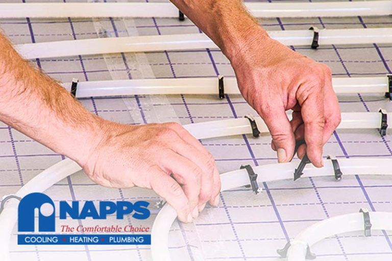 Napps heater system repair professional's hands